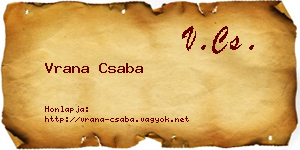 Vrana Csaba névjegykártya
